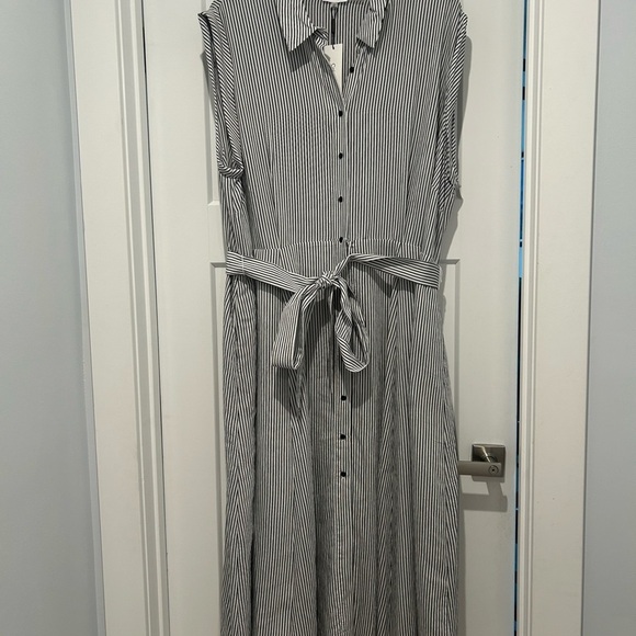 Calvin Klein Dresses & Skirts - NWT Calvin Klein Women’s Plus Size 24 Striped Button Sleeveless Dress